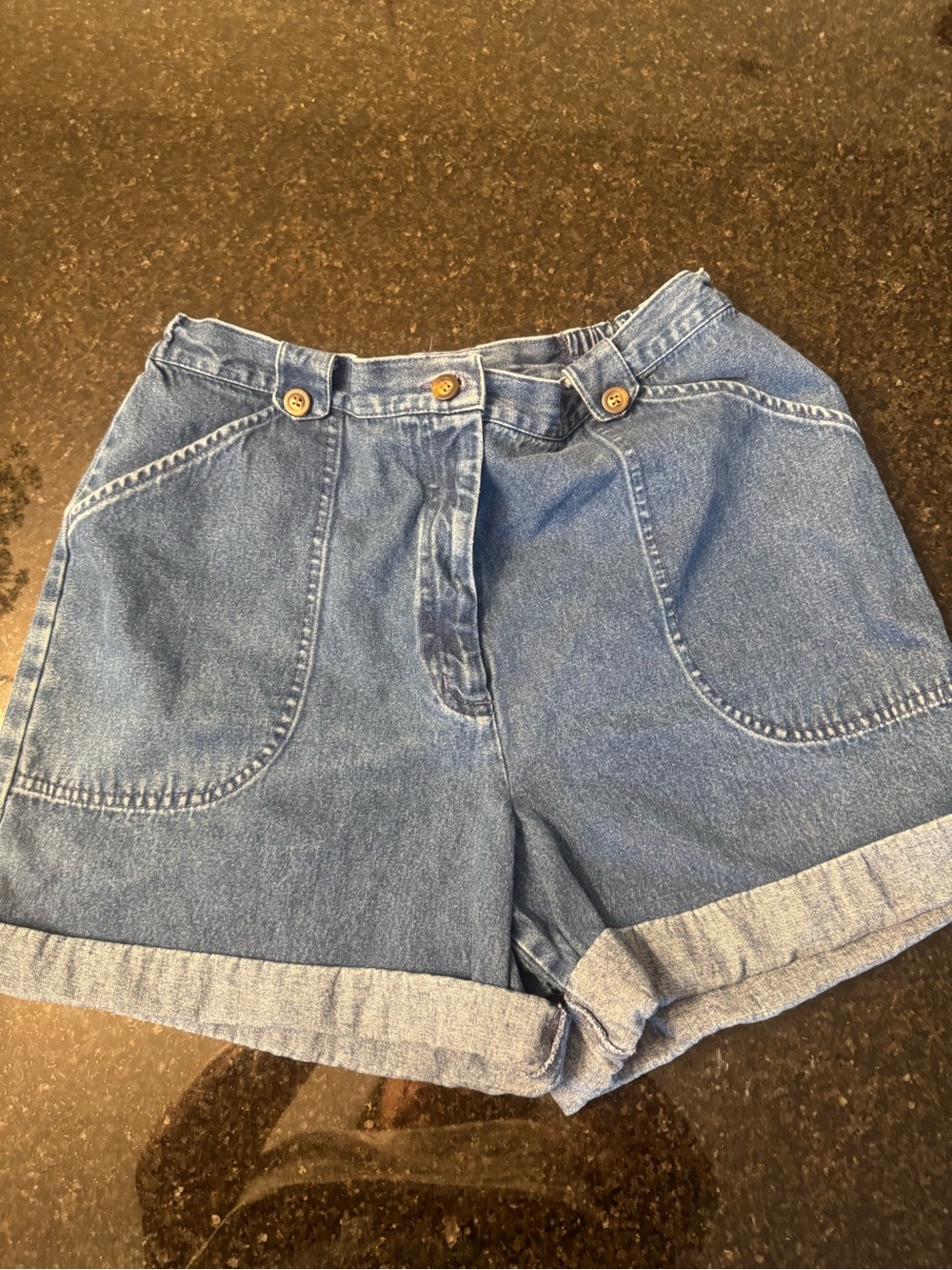 Westbound Light Blue Rolled Hem Denim Shorts
